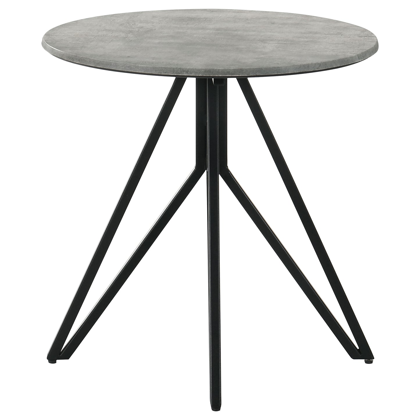 Hadi Round SmartTop™ Side End Table Cement and Gunmetal