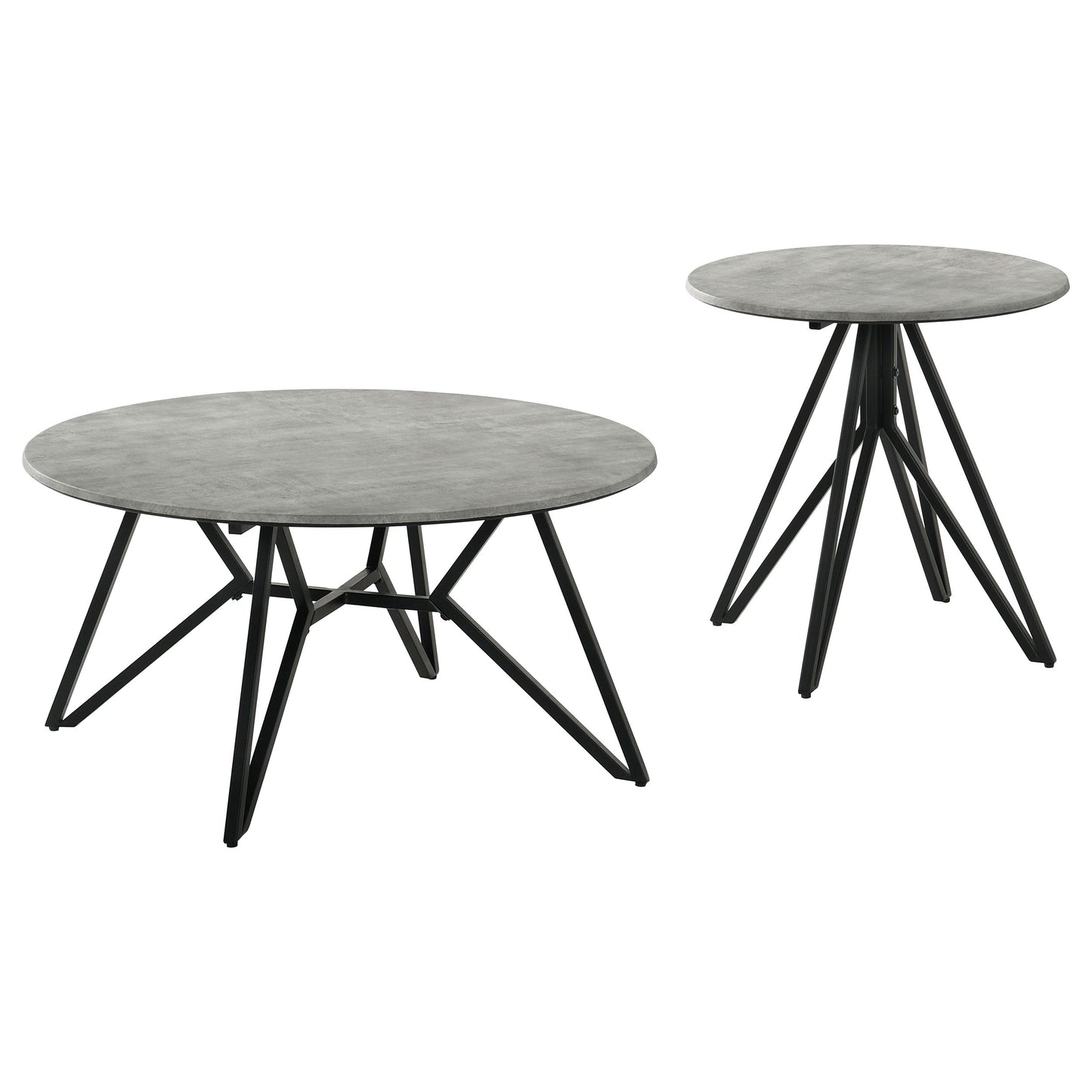 Hadi 2-piece Round SmartTop™ Coffee and End Table Set Cement