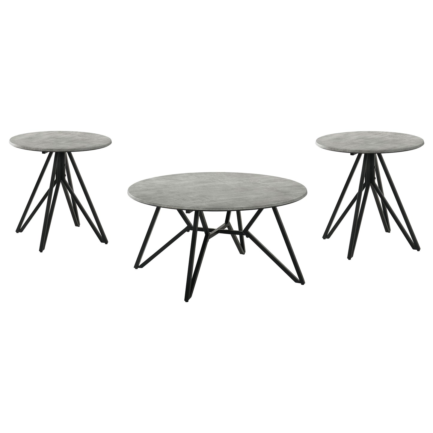 Hadi 3-piece Round SmartTop™ Coffee and End Table Set Cement