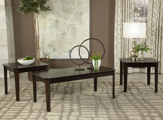 Amaro 3-piece Coffee and End Table Set Dark Brown