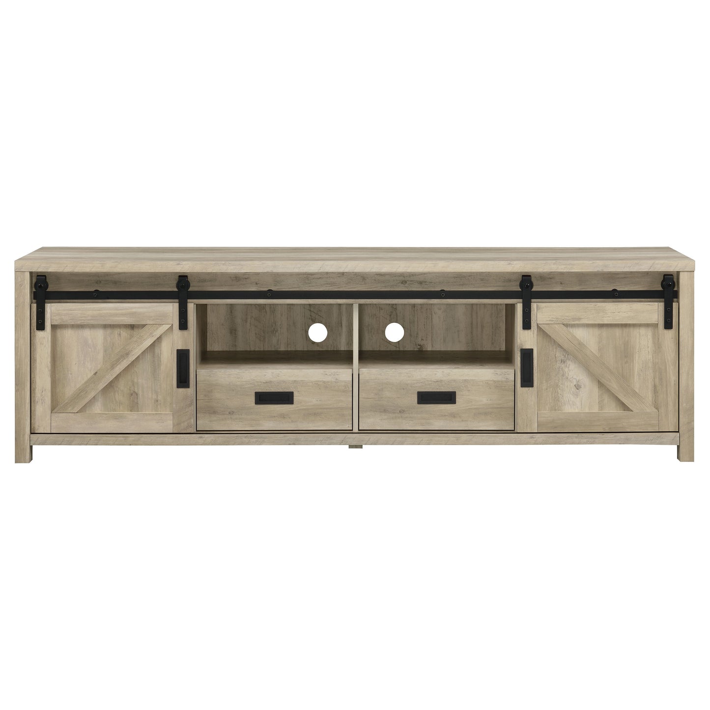 Madra 2-door Engineered Wood 79-inch TV Stand Distressed Pine