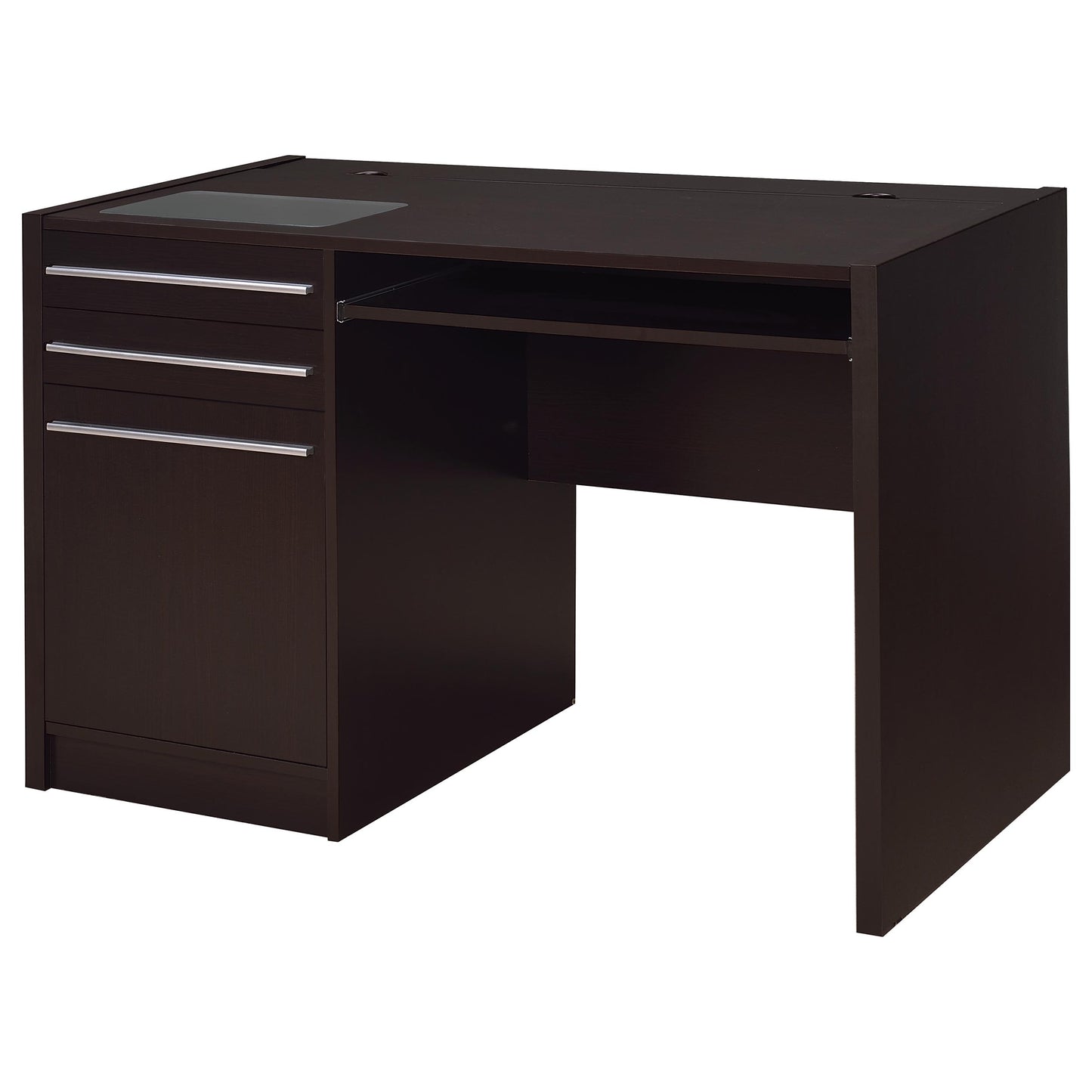 Halston 47-inch 2-drawer Office Desk with Cabinet Cappuccino