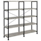 Analiese 63-inch 4-shelf Double Bookshelf Grey Driftwood