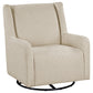 Serra Full-Circle Swivel Glider Chair with Shelter Arms Sandy Beige