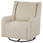 Serra Full-Circle Swivel Glider Chair with Shelter Arms Sandy Beige