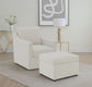 Winter Upholstered Hydraulic Lift Top Storage Ottoman Beige