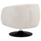 Dave Upholstered Barrel Back Swivel Club Chair Beige
