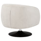 Dave Upholstered Barrel Back Swivel Club Chair Beige