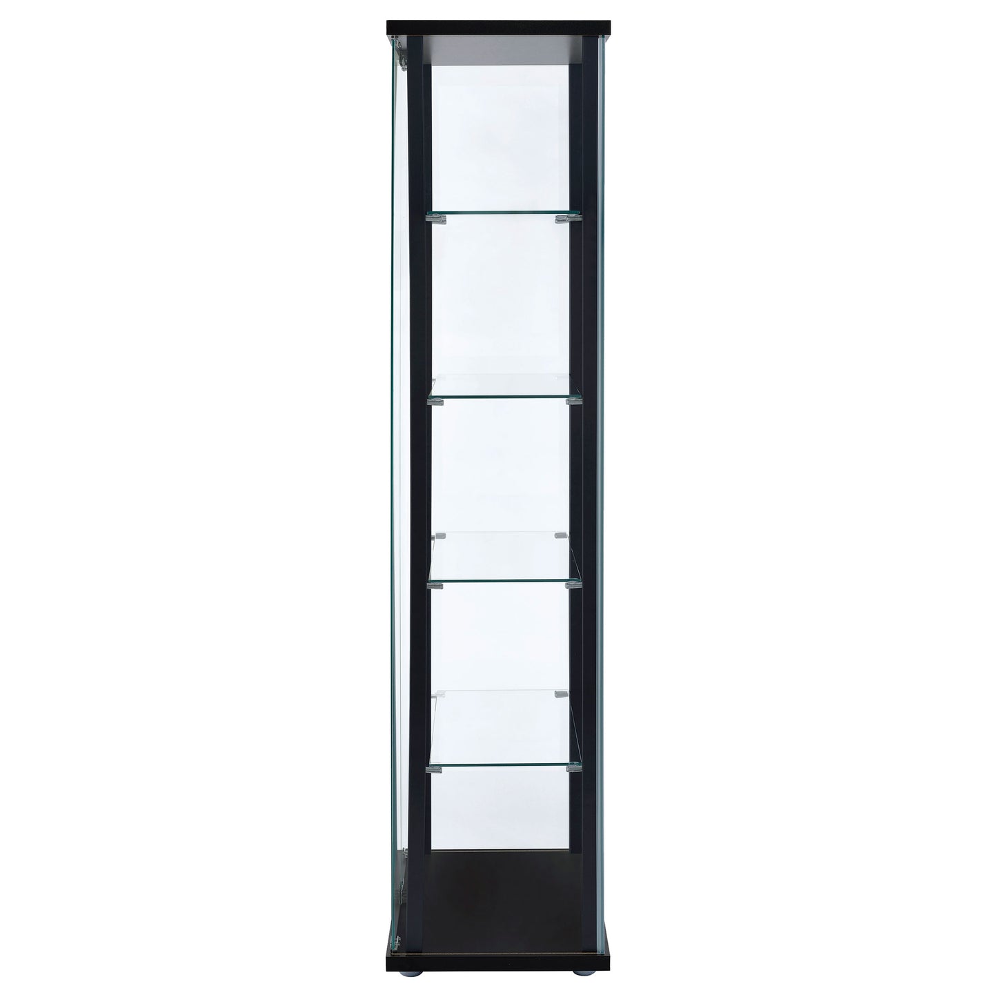 Delphinium 4-Shelf Clear Glass Curio Display Cabinet Black