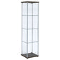 Bellatrix 3-shelf Clear Glass Curio Cabinet Cappuccino