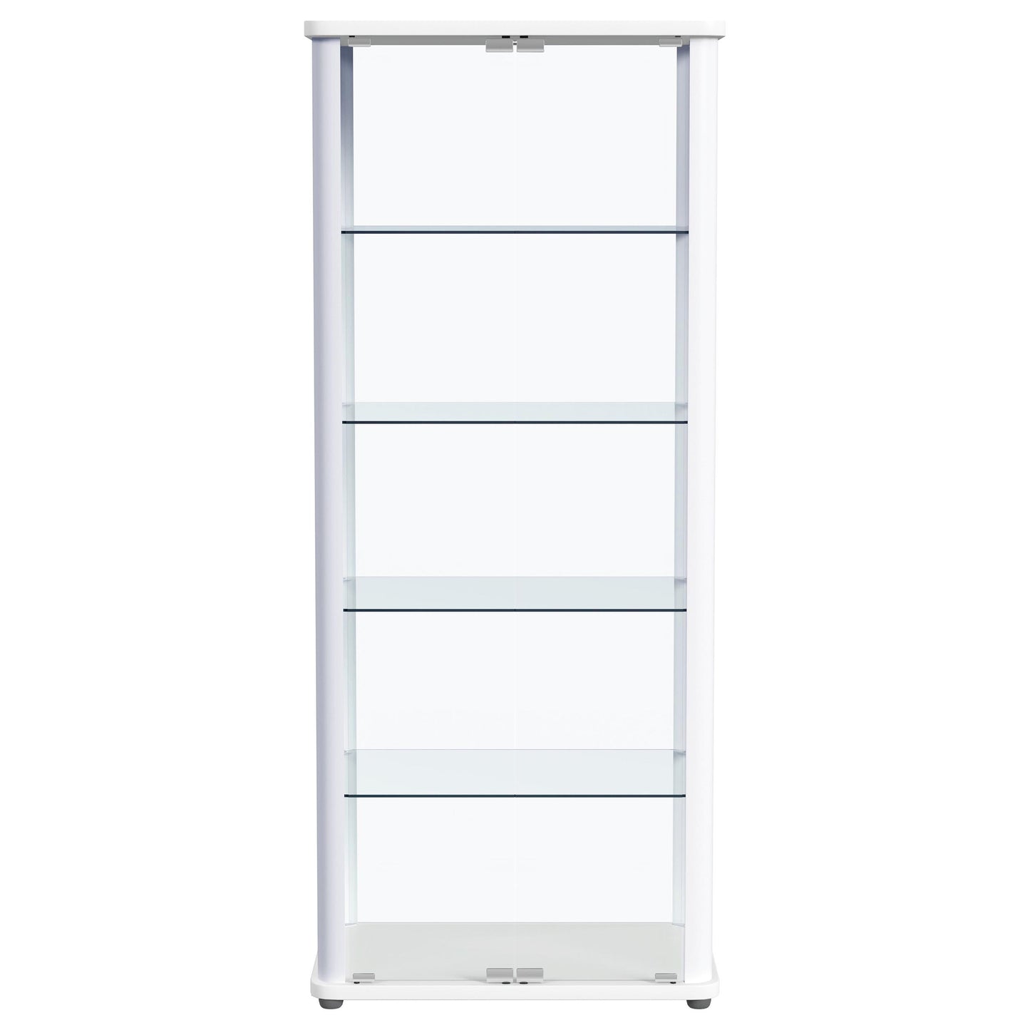 Aero LED 4-Shelf Glass Curio Display Cabinet White