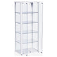 Aero LED 4-Shelf Glass Curio Display Cabinet White