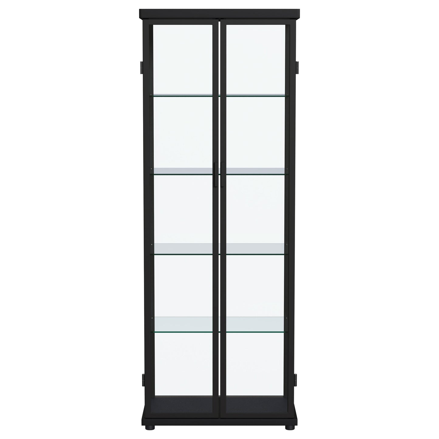 Carrillo LED 4-Shelf Glass Curio Display Cabinet Black