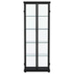 Carrillo LED 4-Shelf Glass Curio Display Cabinet Black