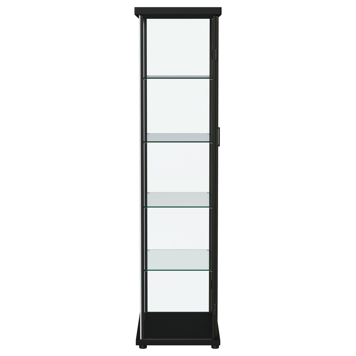 Carrillo LED 4-Shelf Glass Curio Display Cabinet Black