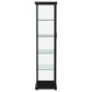 Carrillo LED 4-Shelf Glass Curio Display Cabinet Black