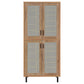 Teller 80-inch 4-door Tall Shoe Storage Cabinet Natural Oak