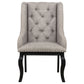 Phelps Upholstered Dining Arm Chair Tan Distressed Noir (Set of 2)