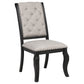 Phelps Upholstered Dining Side Chair Tan Distressed Noir (Set of 2)