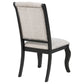 Phelps Upholstered Dining Side Chair Tan Distressed Noir (Set of 2)