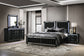 Ravenne 4-piece Velvet Upholstered Eastern King LED Bedroom Set Black