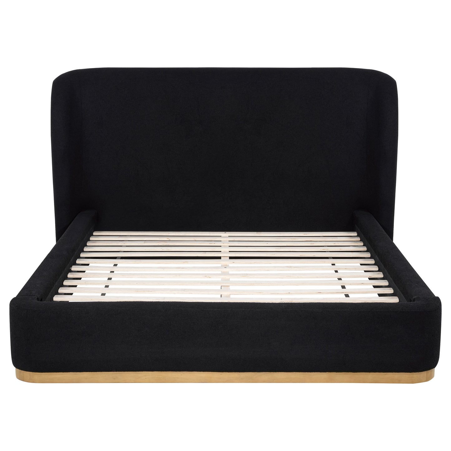 Blaire Upholstered California King Wingback Platform Bed Black
