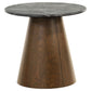 Franklin 3-piece Round Pedestal Coffee Table Set Grey and Dark Brown