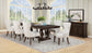 Baney Fabric Upholstered Dining Side Chair Cream and Dark Oak