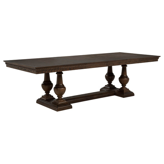 Ridgewell Rectangular Trestle Dining Table Dark Oak