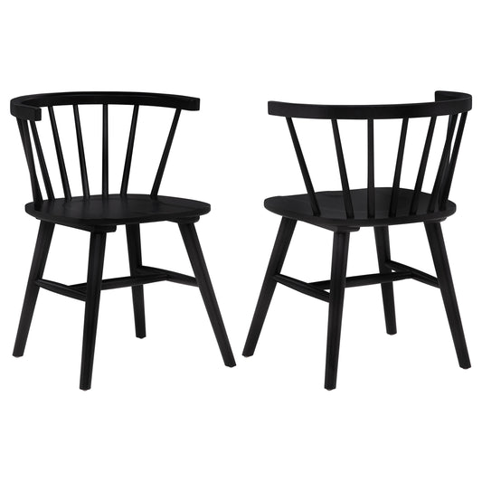 Jeffries Windsor Wood Dining Side Chair Black (Set of 2)