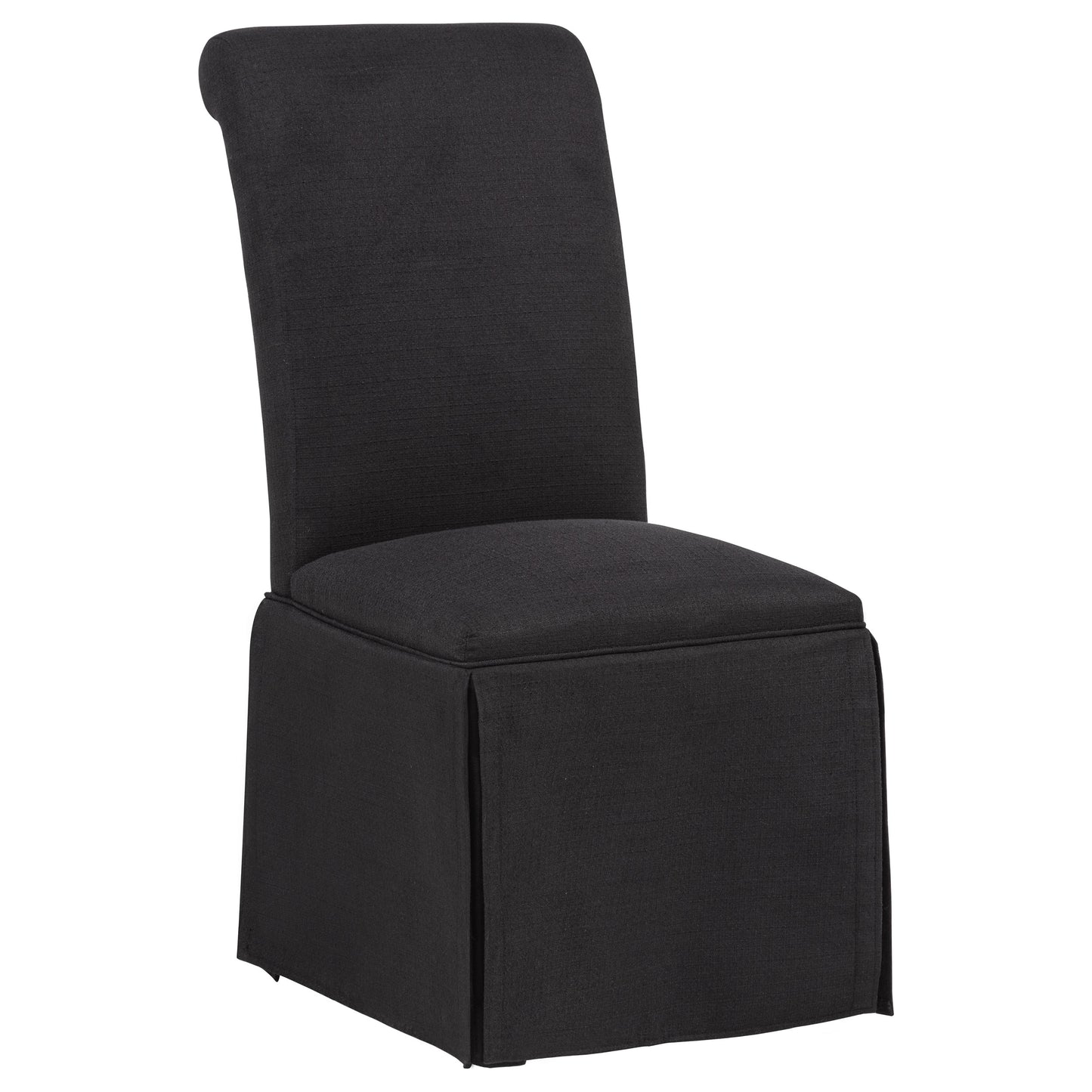 Shawna Upholstered Skirted Side Chair Black (Set of 2)