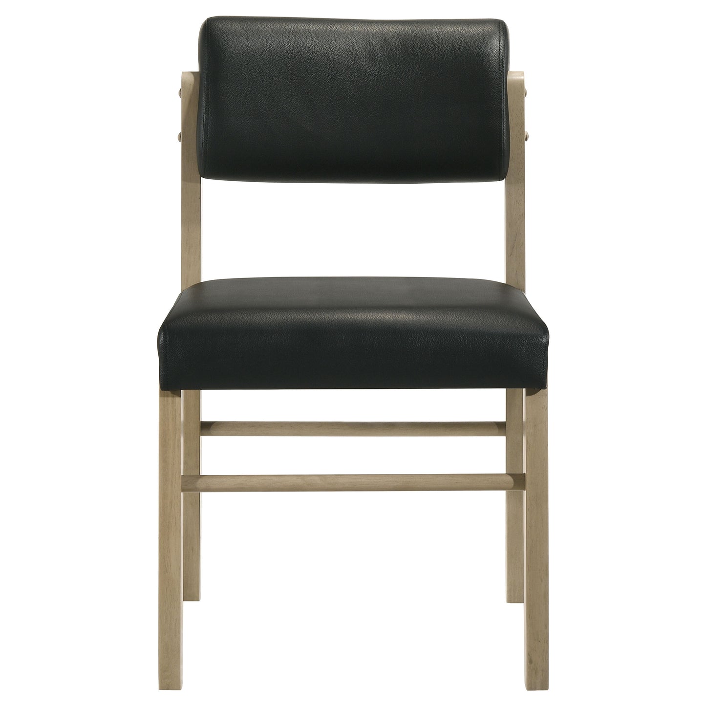 Kehoe Upholstered Dining Side Chair Black and Natural Oak (Set of 2)