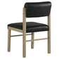 Kehoe Upholstered Dining Side Chair Black and Natural Oak (Set of 2)
