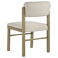 Kehoe Upholstered Dining Side Chair Cream and Natural Oak (Set of 2)