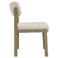 Kehoe Upholstered Dining Side Chair Cream and Natural Oak (Set of 2)