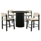 Hamlyn 5-piece Round Wood Counter Height Dining Set Cream and Black