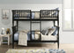 Abram Windsor Twin Over Twin Wood Bunk Bed with Ladder Black