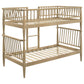 Abram Windsor Twin Over Twin Wood Bunk Bed with Ladder Almond