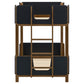 Morris Twin Over Twin Wood Bunk Bed with Ladder Walnut and Black