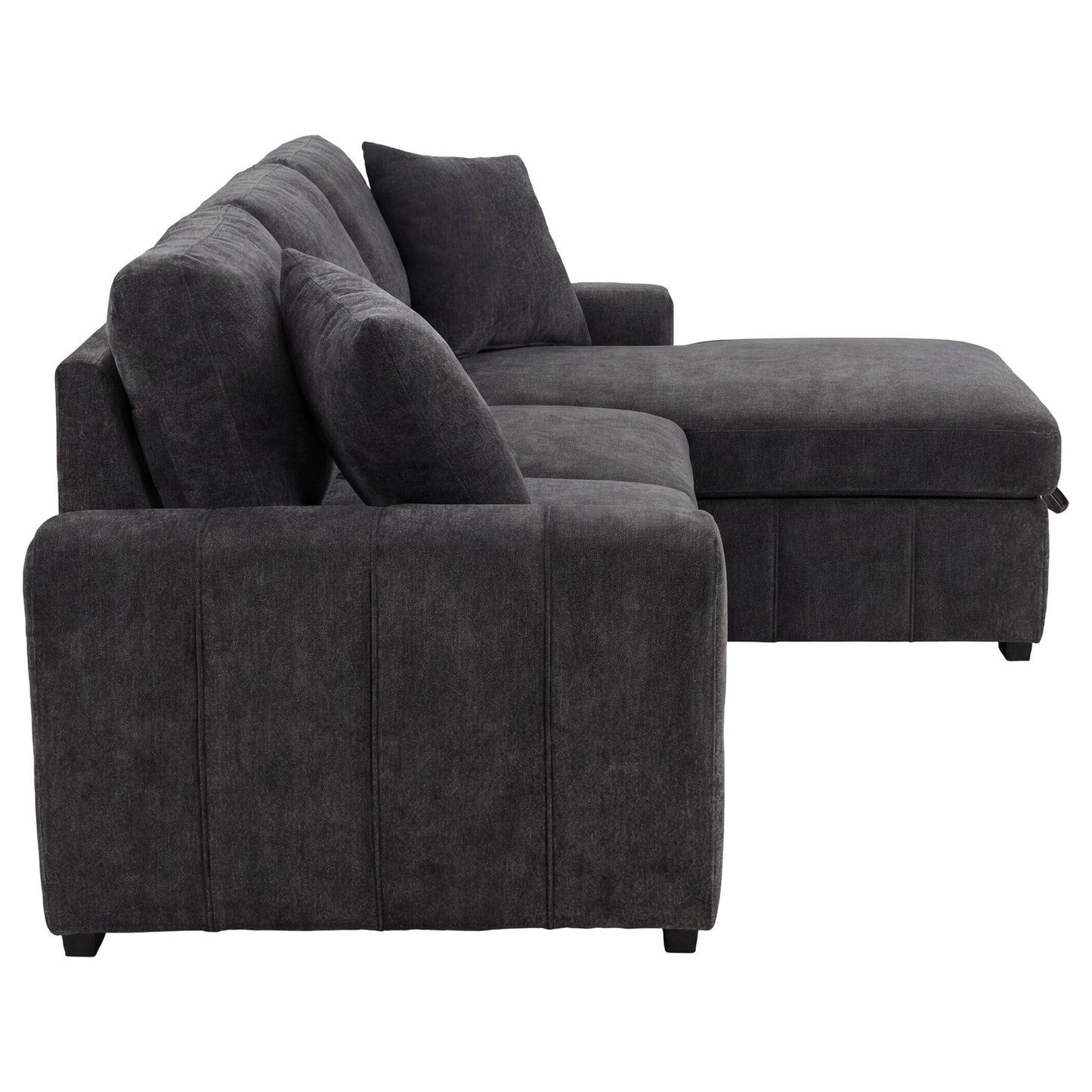 Pastrana Upholstered Sleeper Sectional Sofa RAF Chaise Grey