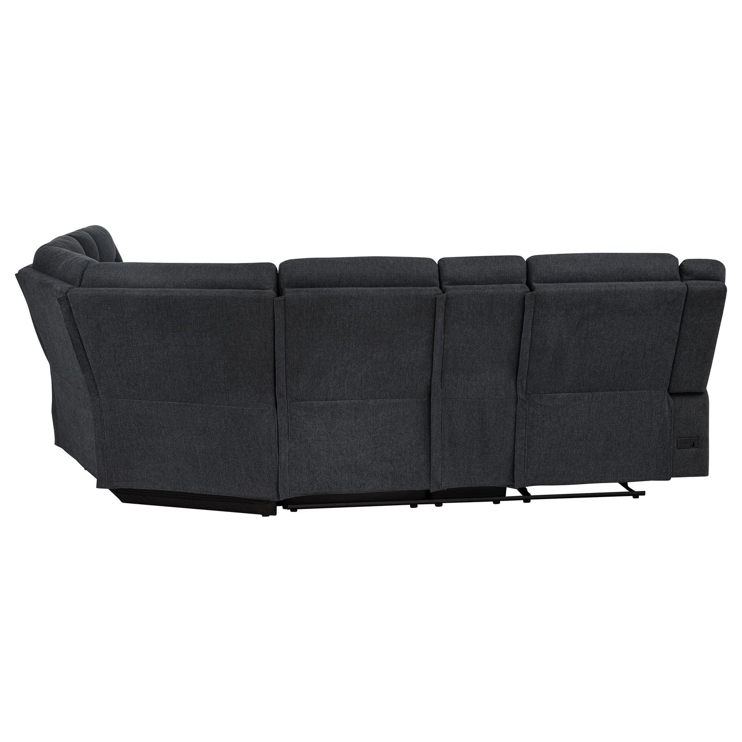 Hagen Upholstered Power Reclining Sectional Sofa Steel Grey