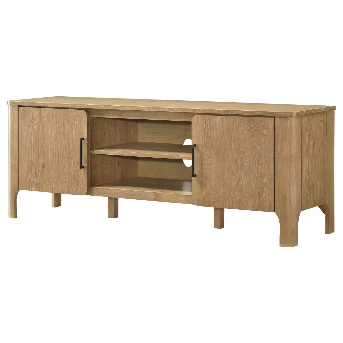 Rowe 65-inch 2-door Wood TV Stand Media Console Light Oak