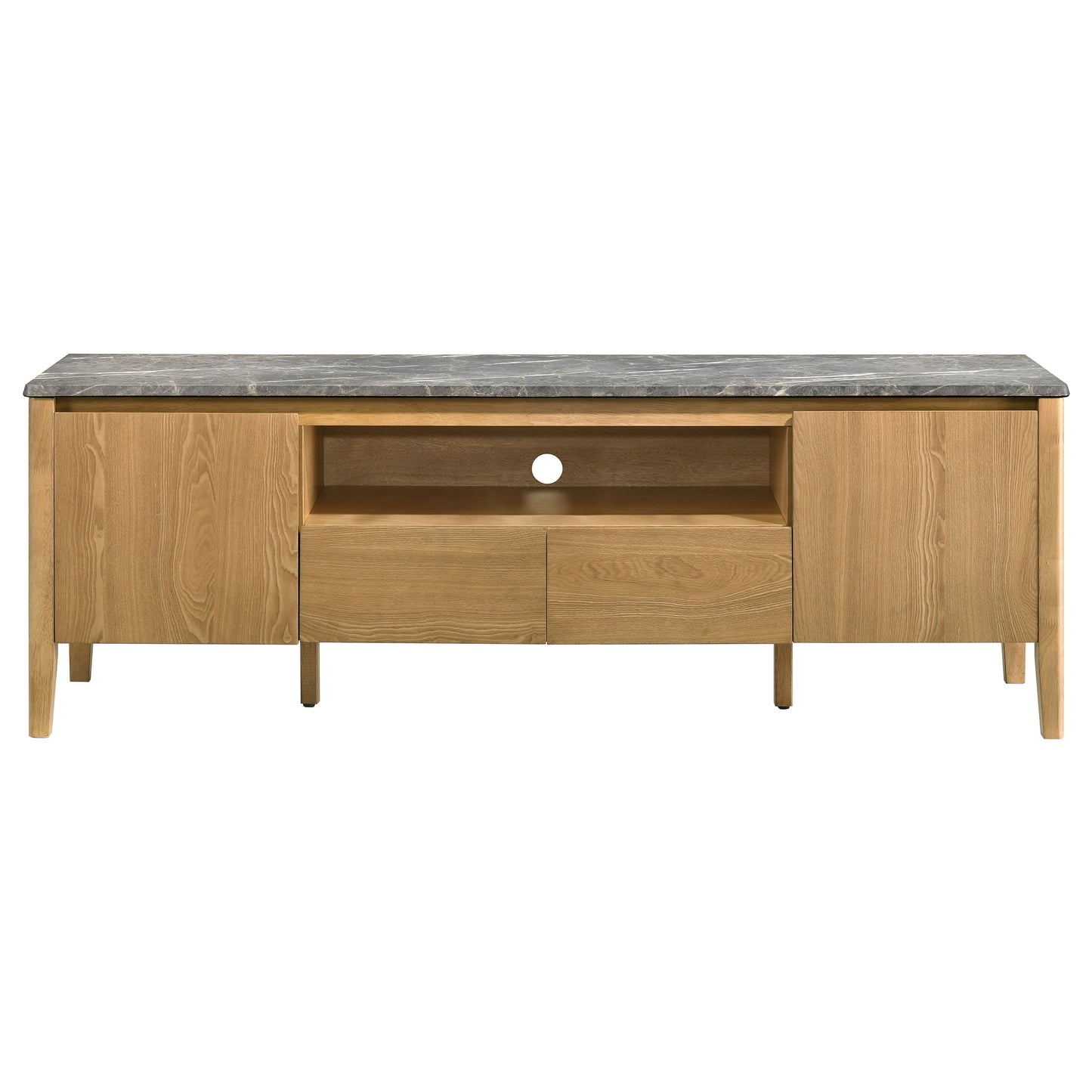 Bradley 63-inch 2-Door SmartTop™ TV Stand Grey and Natural