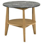 Bradley Round SmartTop™ End Side Table Grey and Natural