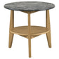 Bradley Round SmartTop™ End Side Table Grey and Natural