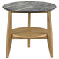 Bradley Round SmartTop™ End Side Table Grey and Natural