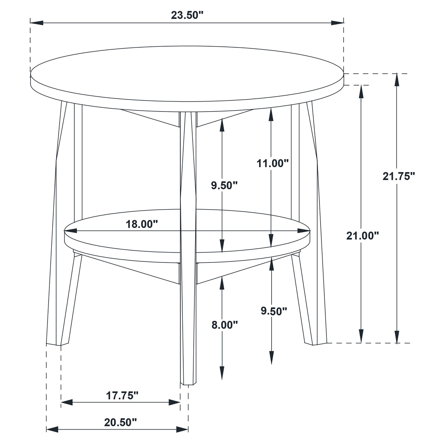 Bradley Round SmartTop™ End Side Table Grey and Natural