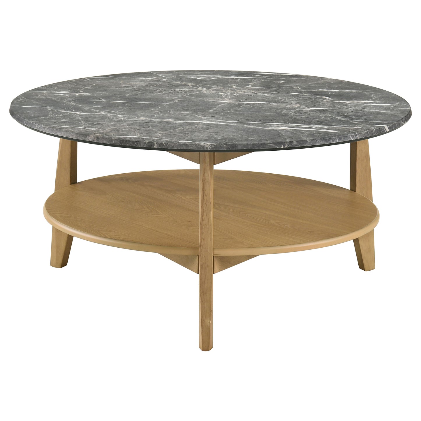 Bradley Round SmartTop™ Cocktail Coffee Table Grey and Natural