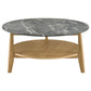 Bradley Round SmartTop™ Cocktail Coffee Table Grey and Natural