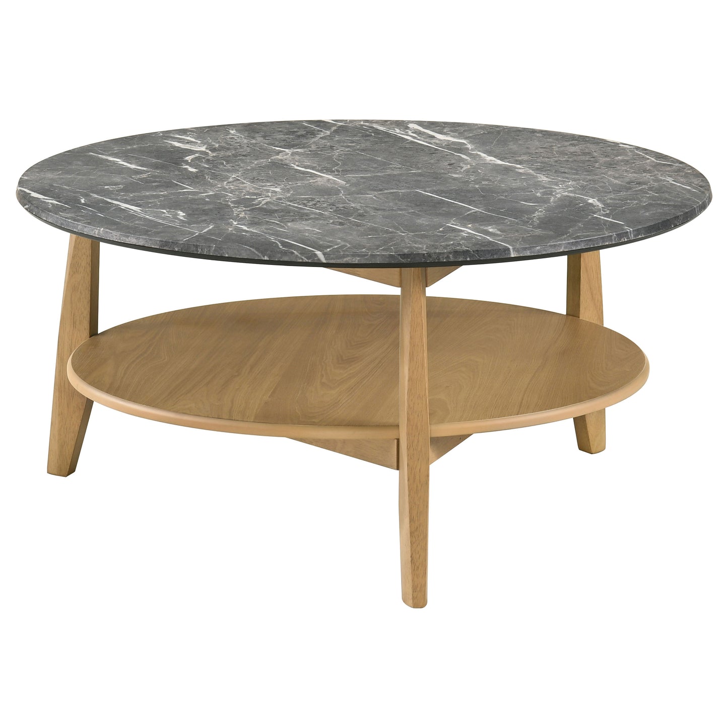 Bradley 2-Piece Round SmartTop™ Coffee Table Set Grey and Natural